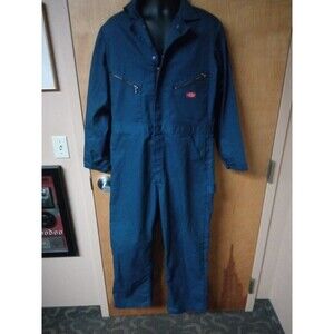 DICKIES Coverall Jumpsuit Mens Large Navy Blue Workwear Mechanic One Piece